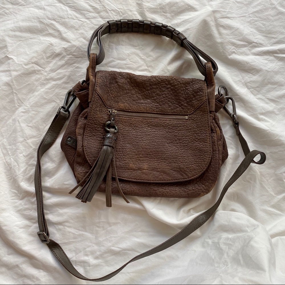 Luana Brown Leather Satchel/ Crossbody
